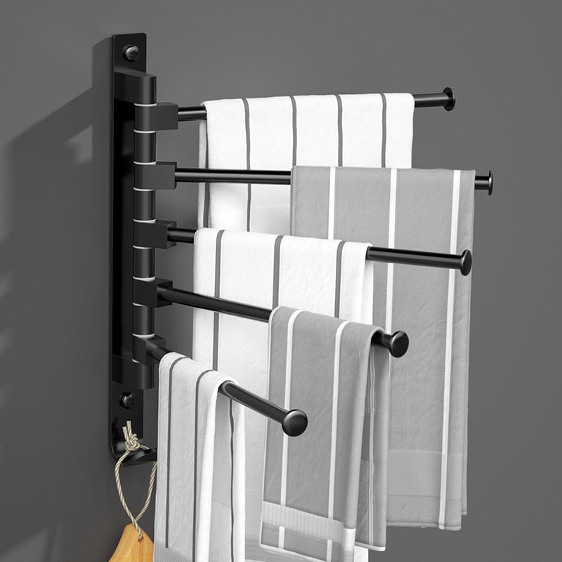 Rotatable Space Aluminum Towel Rack for Bathroom