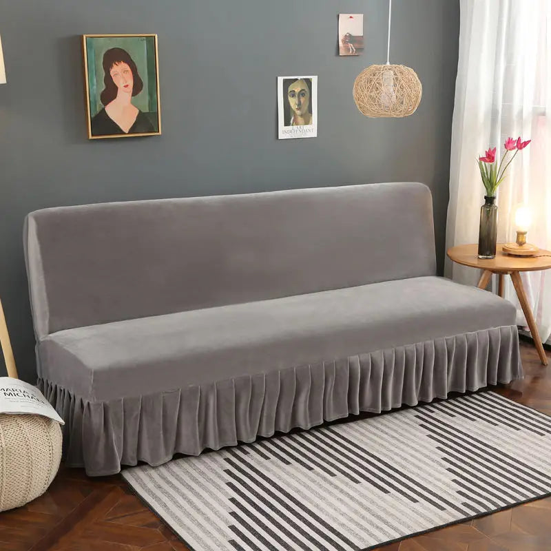 Elegant Flannel Skirted Sofa Cover - Complete Set (1)