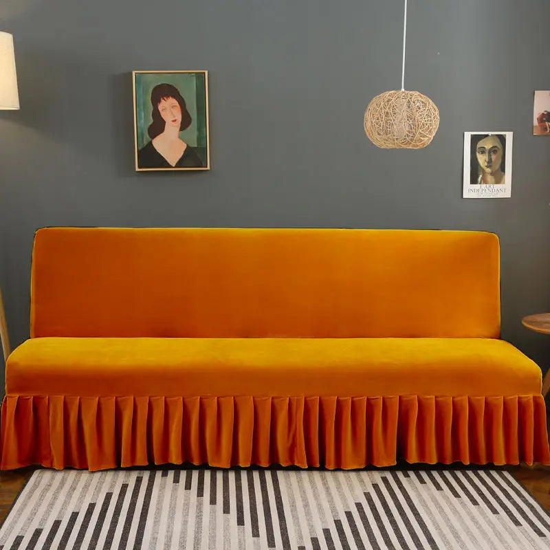 Elegant Flannel Skirted Sofa Cover - Complete Set (1)