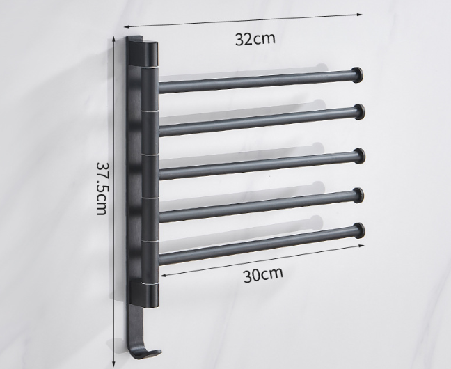 Rotatable Space Aluminum Towel Rack for Bathroom