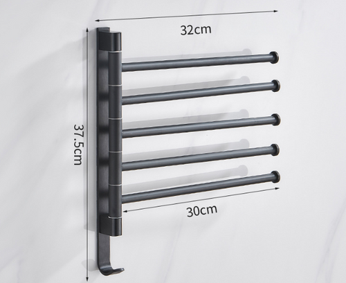 Rotatable Space Aluminum Towel Rack for Bathroom