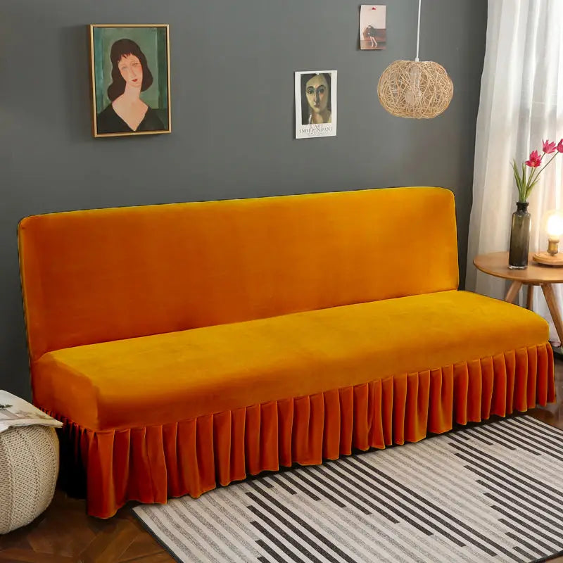 Elegant Flannel Skirted Sofa Cover - Complete Set (1)